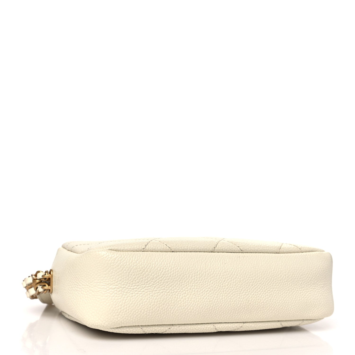 Chanel Shiny Caviar Quilted Chain Melody Camera Bag White 4 of 9