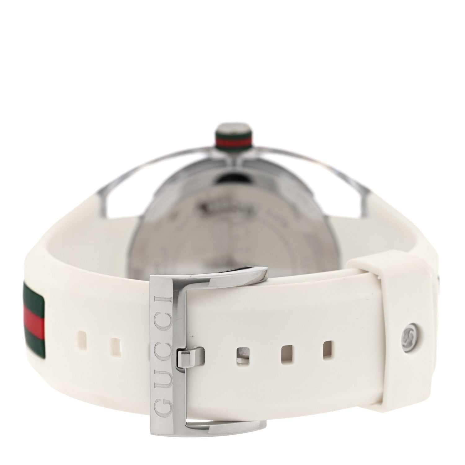 Gucci Stainless Steel Rubber 46mm Sync Web Quartz Watch White 3 of 4