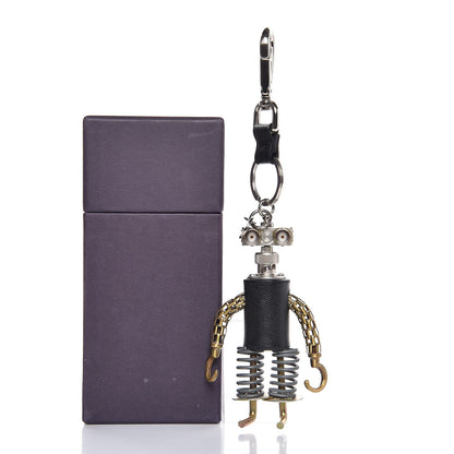 Prada Saffiano Robot Edward Hook Trick Keychain Black 6 of 6
