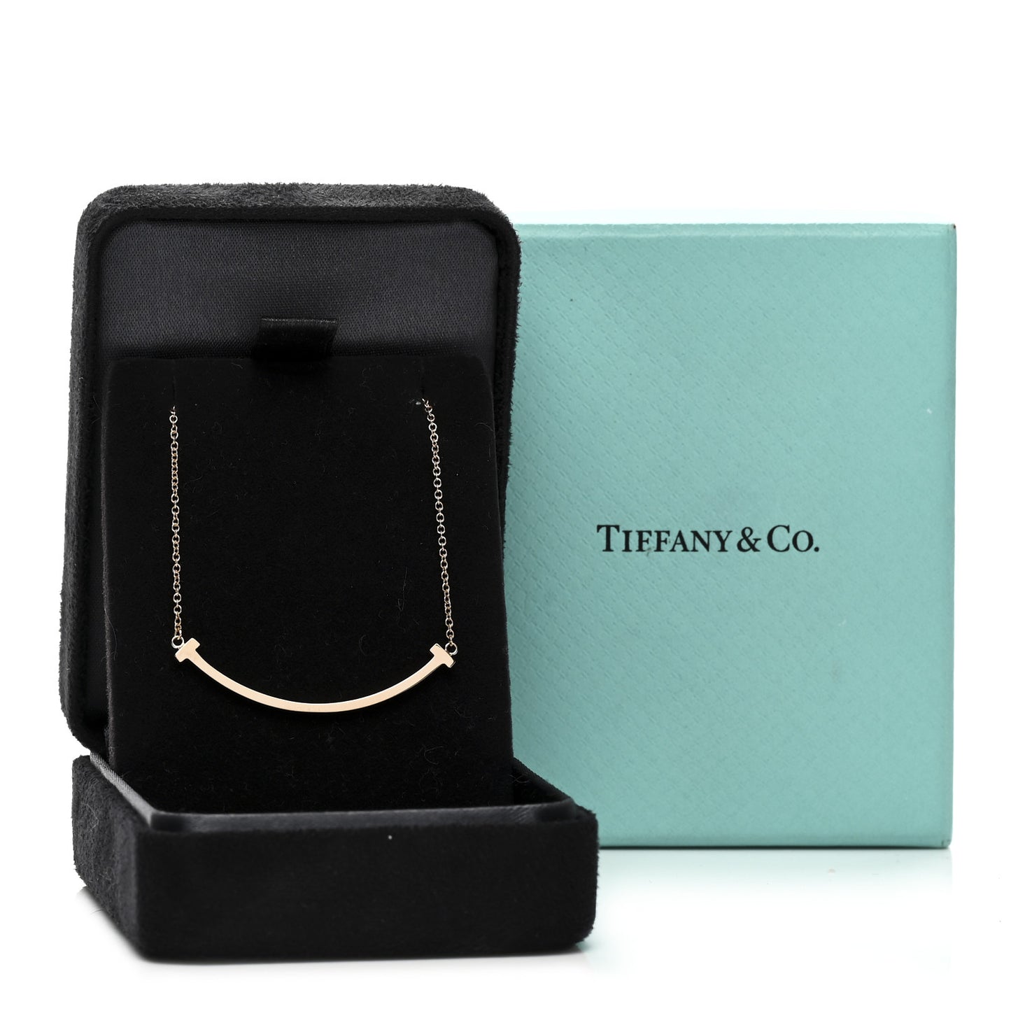 18K Rose Gold Small T Smile Pendant Necklace
