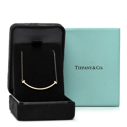 Tiffany 18K Rose Gold Small T Smile Pendant Necklace 5 of 5