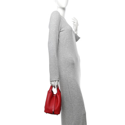 Hermes Taurillon Clemence Picotin Lock 18 PM Rouge Casaque 2 of 12