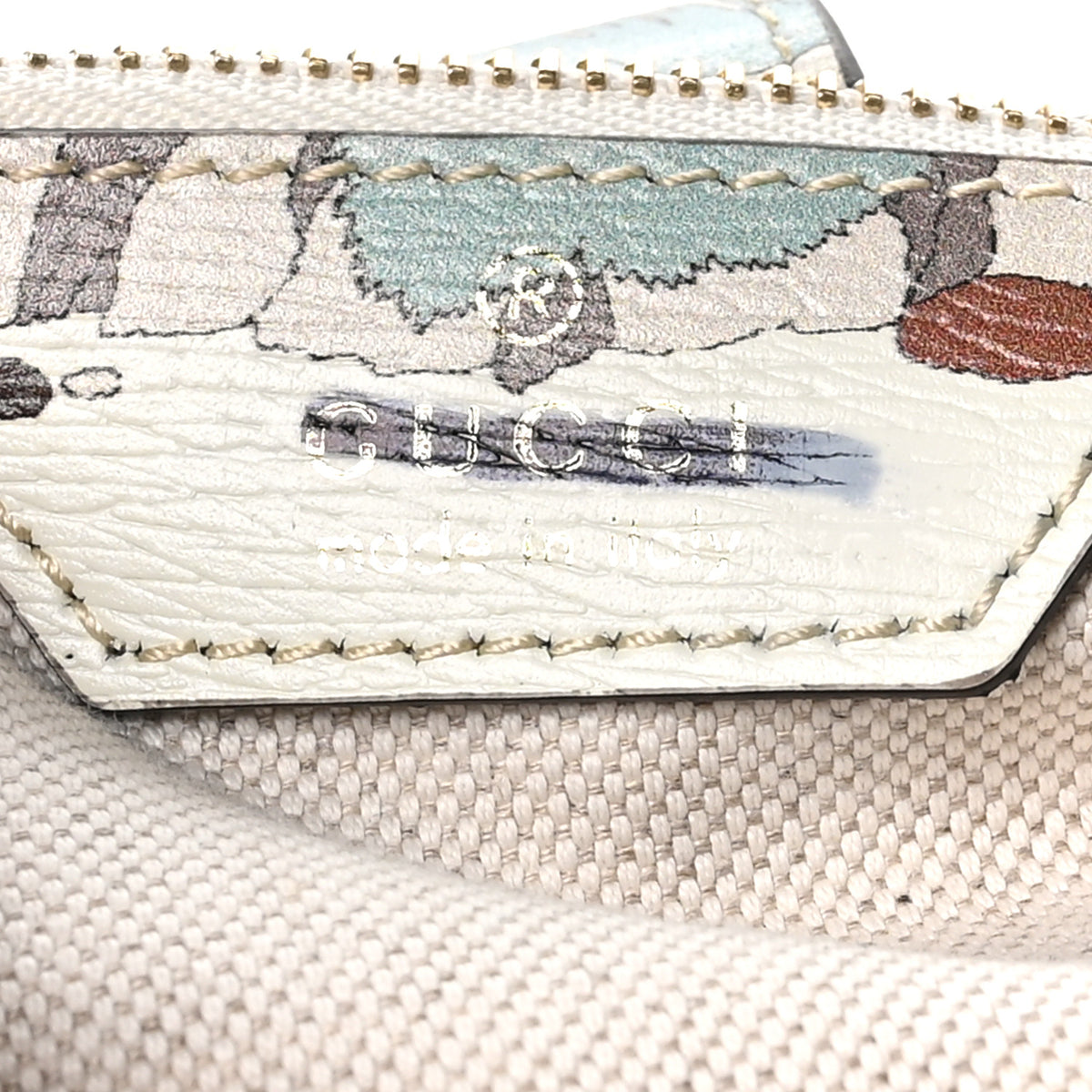 Gucci New Shangai Calfskin Tiger Savanah Small Jackie 1961 Hobo Chalky White Multicolor 6 of 9
