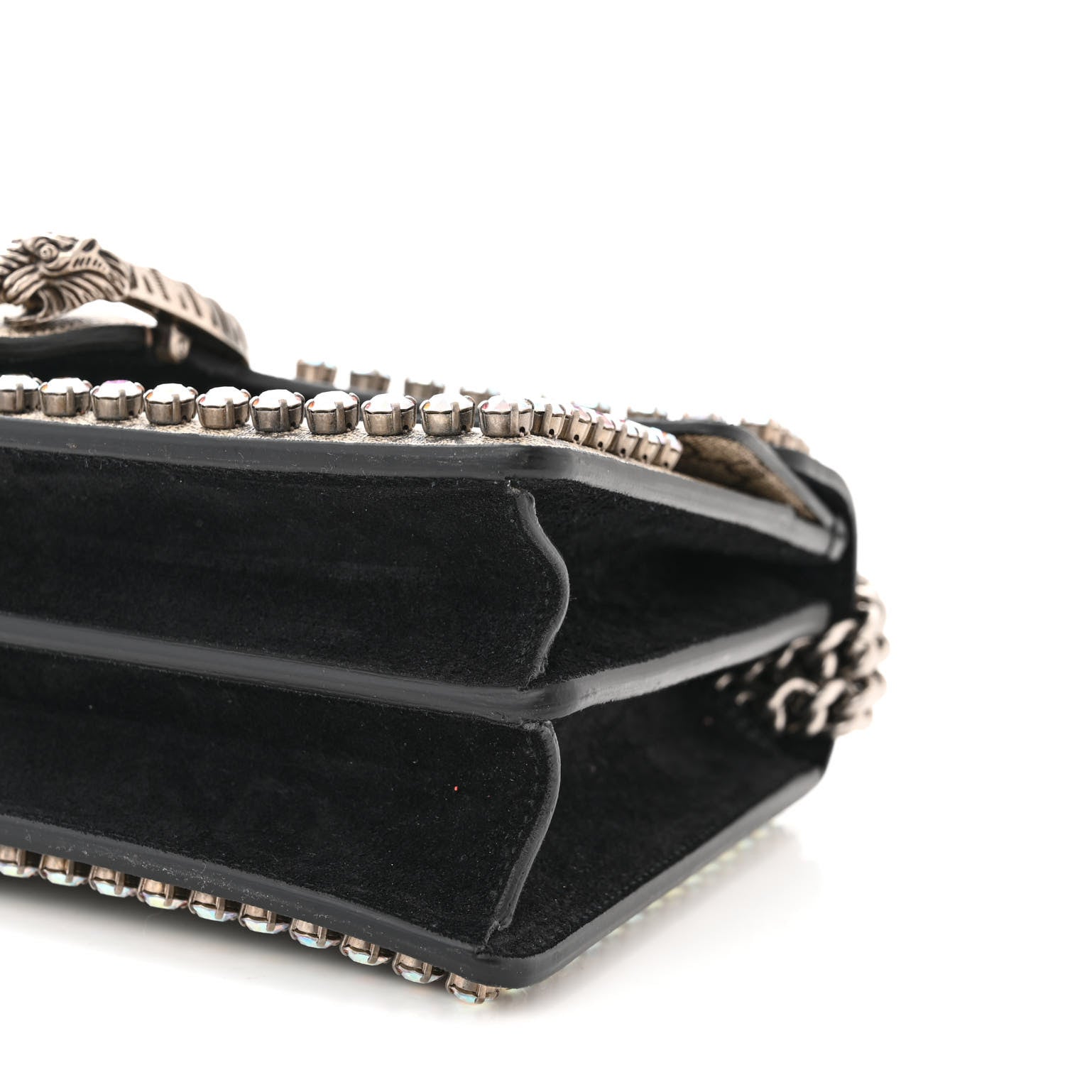 Gucci GG Supreme Monogram Crystal Small Dionysus Shoulder Bag Black 10 of 11