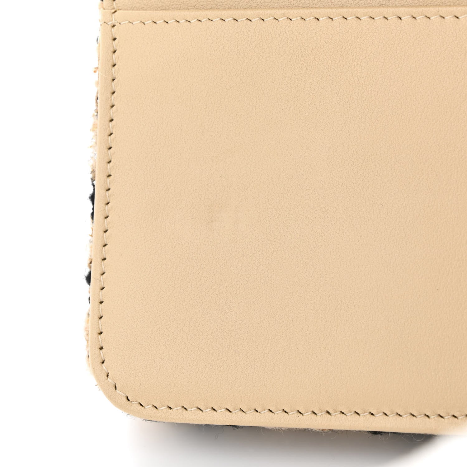 Chanel Tweed Shearling Quilted Chanel Wallet On Chain WOC and Coin Purse Beige Black 13 of 14