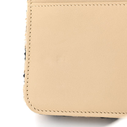 Chanel Tweed Shearling Quilted Chanel Wallet On Chain WOC and Coin Purse Beige Black 13 of 14