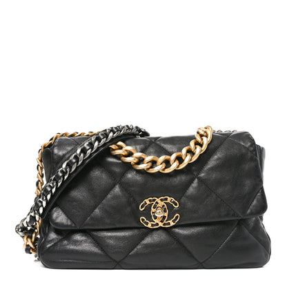 Chanel Goatskin Quilted Large Chanel 19 Flap Black 1 of 10