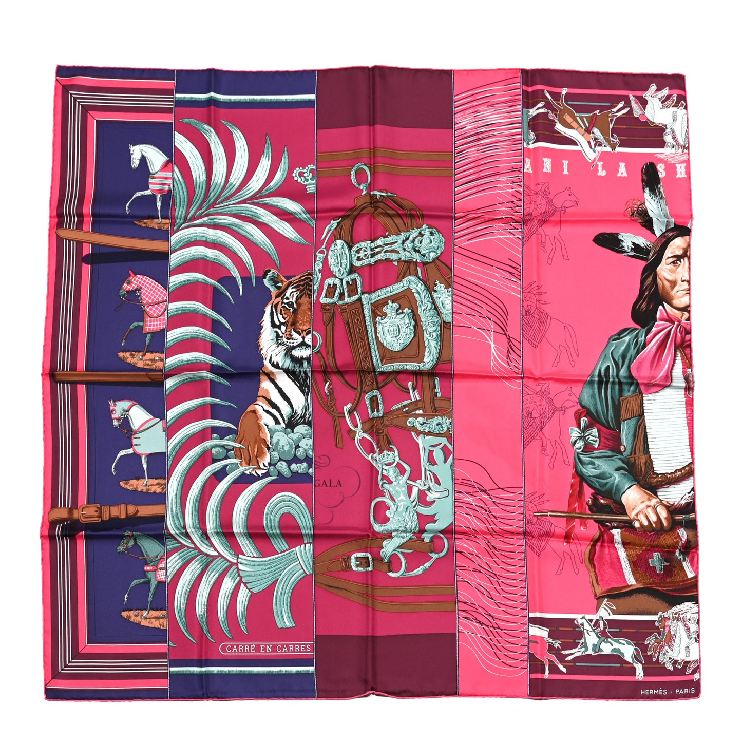 Silk Jersey Carre En Carres Scarf 90