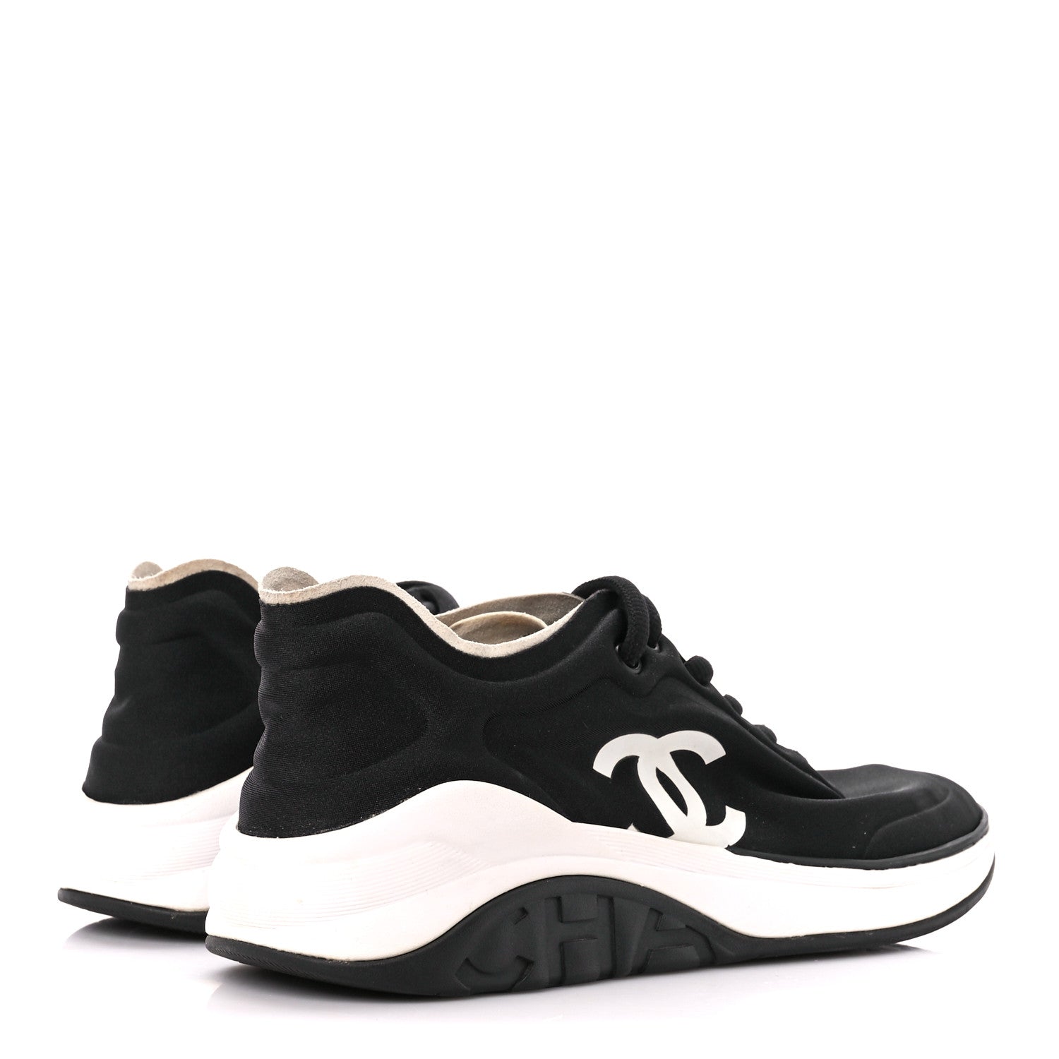 Chanel Lycra CC Sneakers 37.5 Black 4 of 7