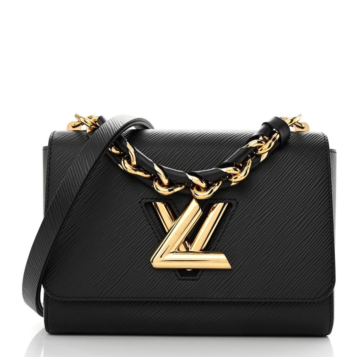 Epi Twist Braided Strap Shoulder Bag MM Black