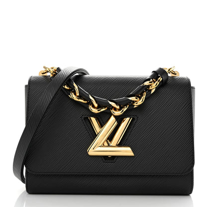 Louis Vuitton Epi Twist Braided Strap Shoulder Bag MM Black 3 of 12