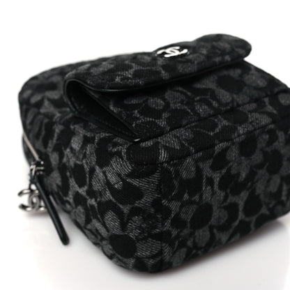 Chanel Denim Quilted Flower CC Mini Classic Backpack Black 9 of 11