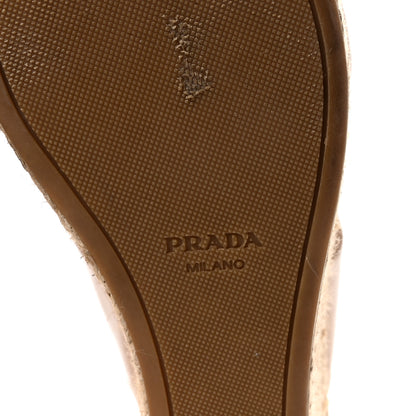 Prada Patent Espadrilles Platform Sandals 39 Beige 7 of 9