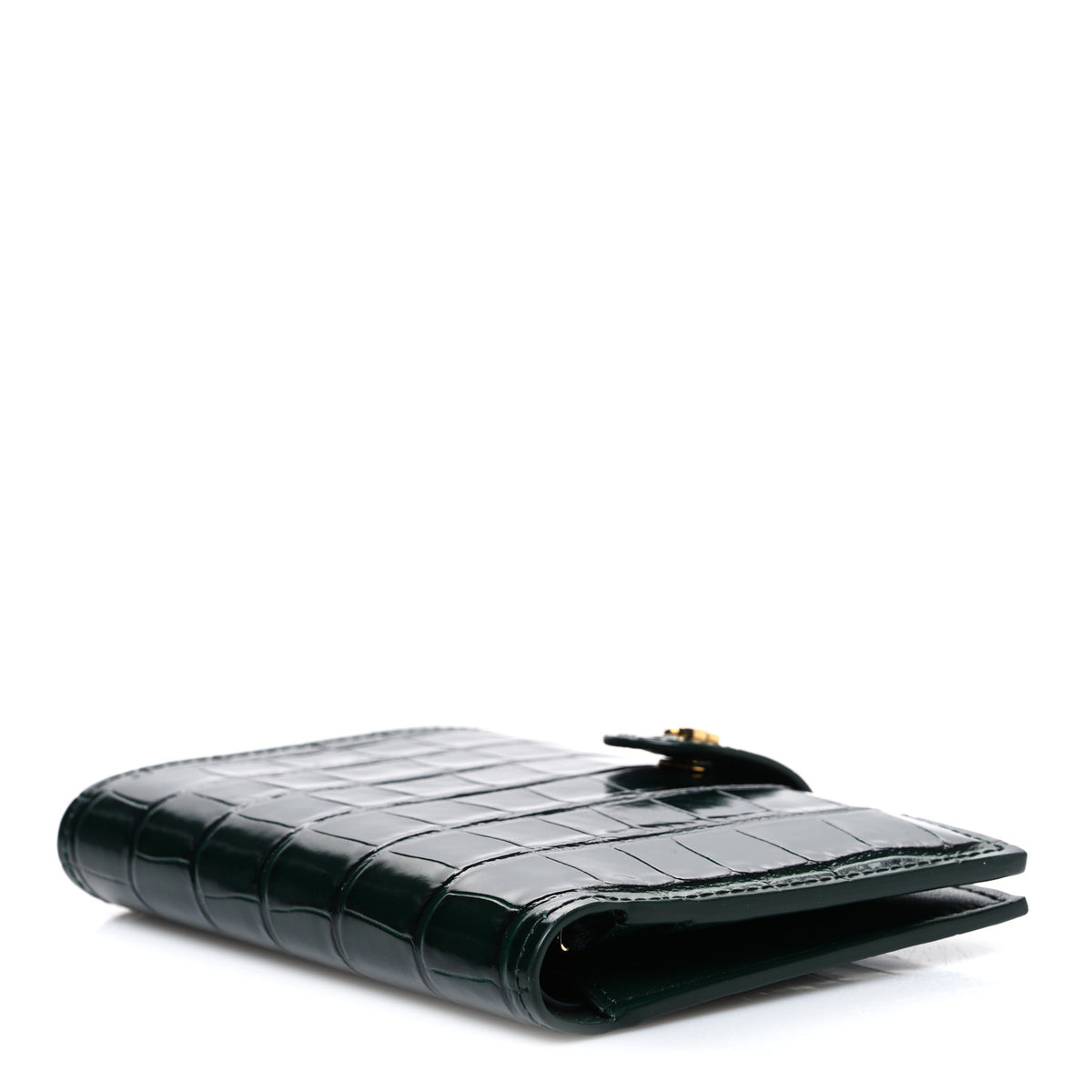 Chanel Calfskin Crocodile Embossed Crococo Passport Holder Emerald 4 of 8