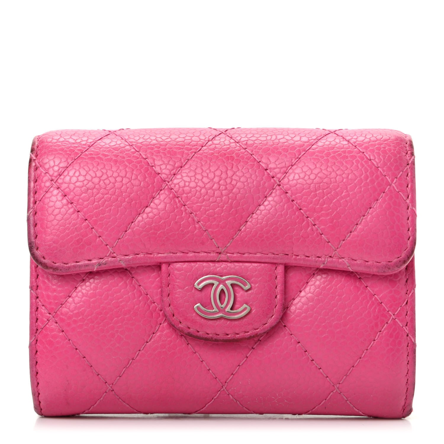 Chanel Caviar Quilted Compact Flap Wallet Pink 1 of 11