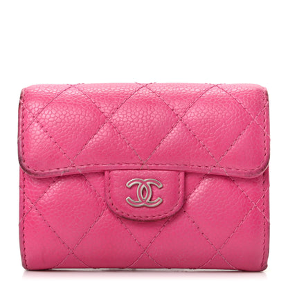 Chanel Caviar Quilted Compact Flap Wallet Pink 1 of 11