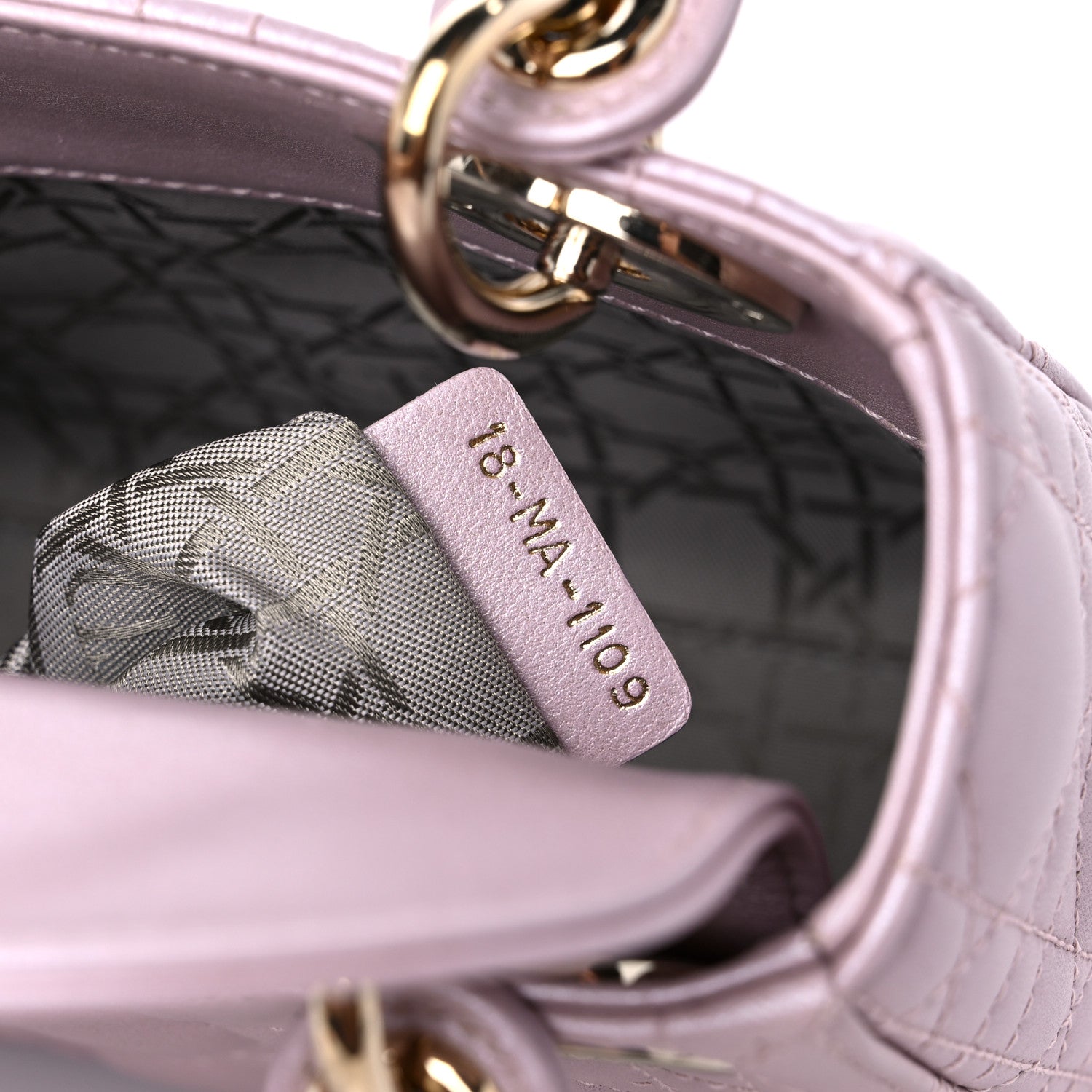 Christian Dior Metallic Lambskin Cannage Mini Lady Dior Lotus 6 of 9