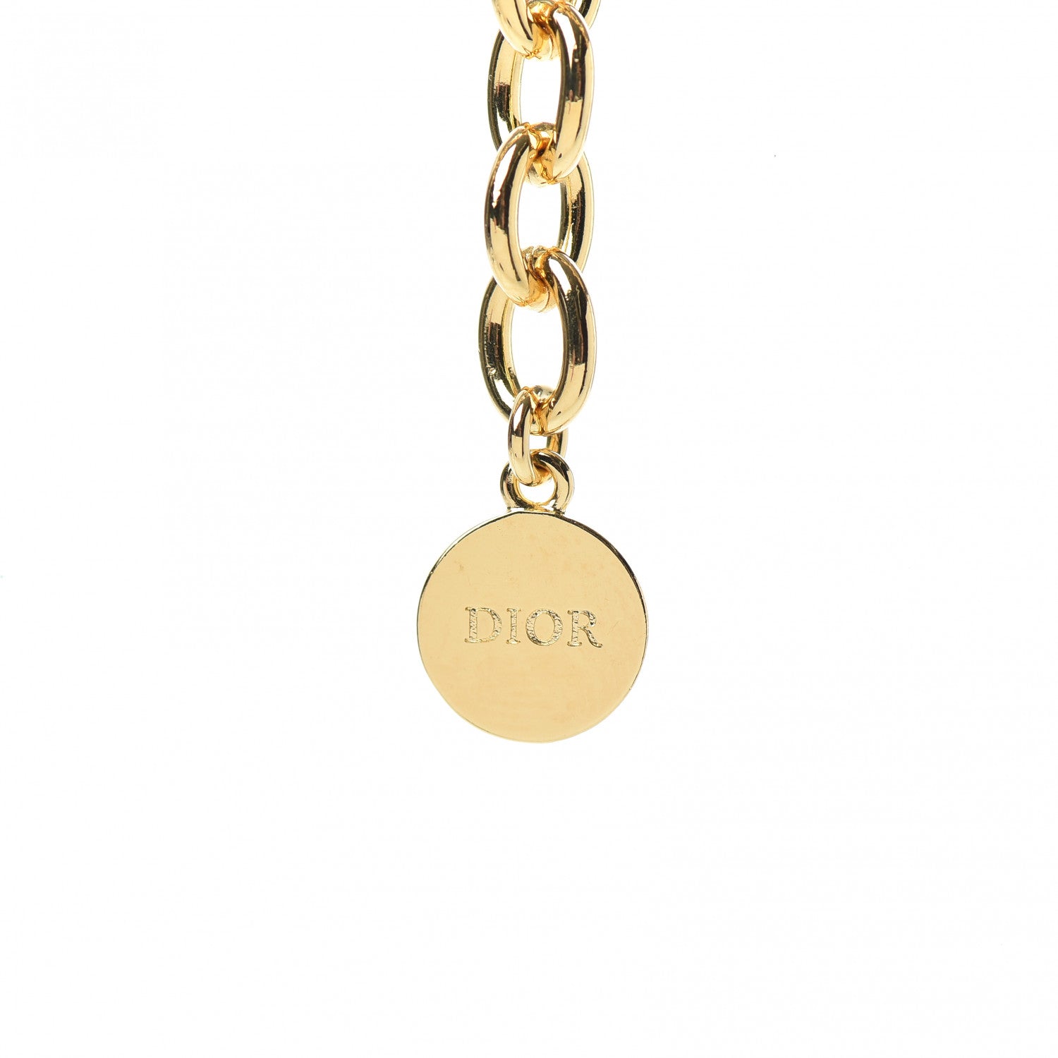 Christian Dior Metal CD Choker Necklace Gold 4 of 5
