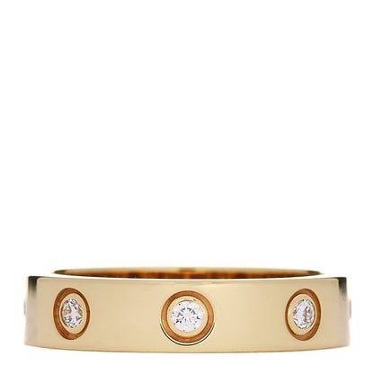 Cartier 18K Yellow Gold 8 Diamond 4mm LOVE Wedding Band Ring 49 5 1 of 5