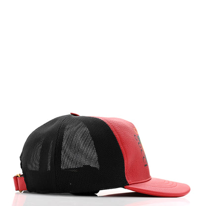 Gucci Cripto Calfskin Logo Baseball Hat XL Hibiscus Red 5 of 9