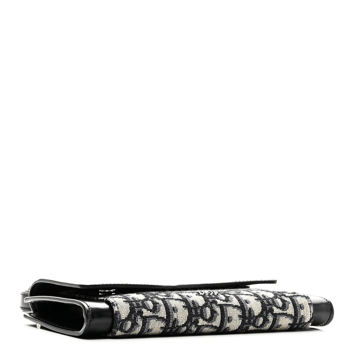 Oblique Smooth Calfskin Elite Wallet On Strap Black Blue