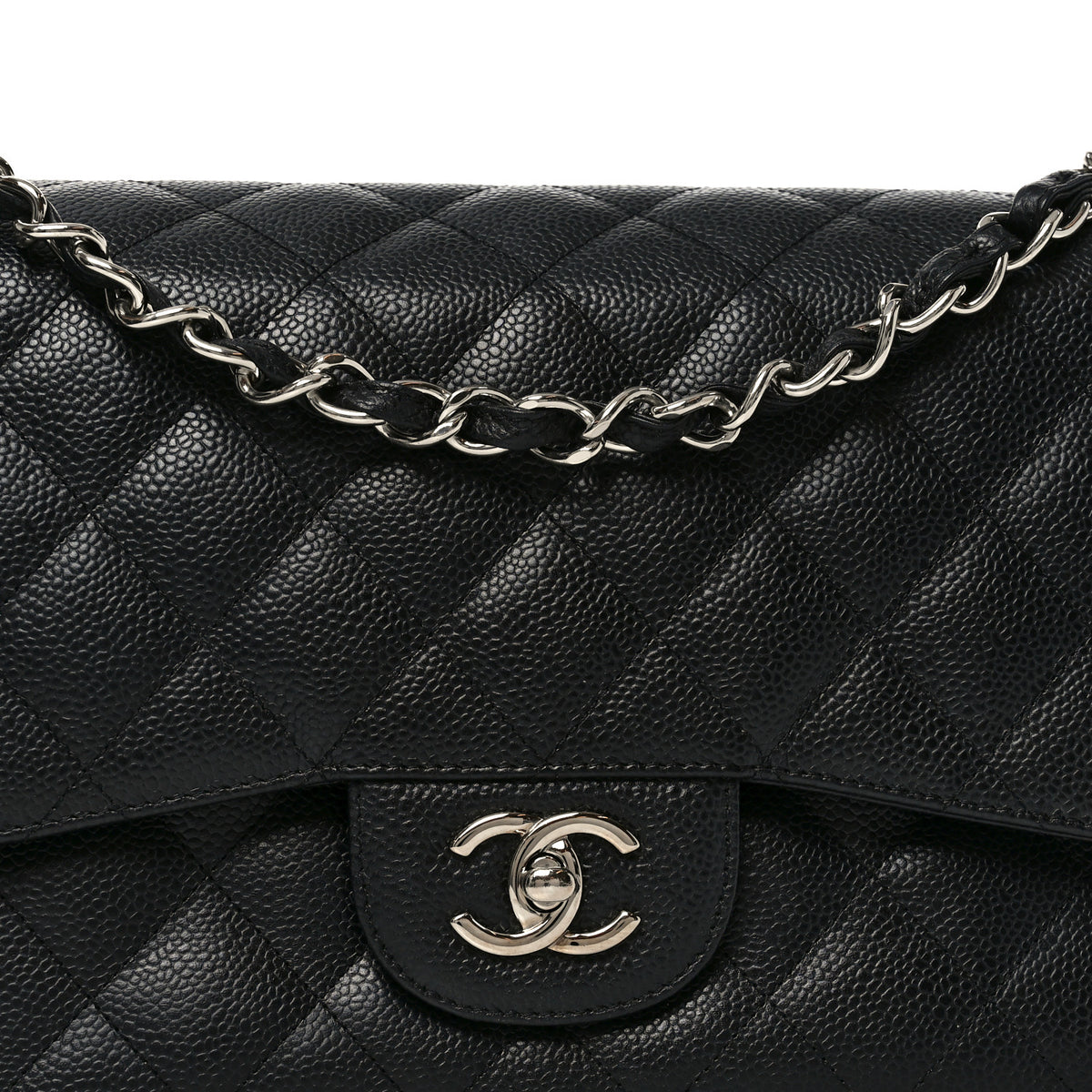 Chanel Caviar Quilted Jumbo Double Flap Black 7 of 10