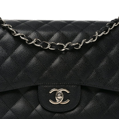 Chanel Caviar Quilted Jumbo Double Flap Black 7 of 10