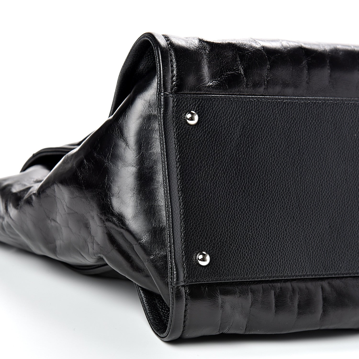 Chanel Glazed Calfskin Medium Deauville Tote Black 8 of 9