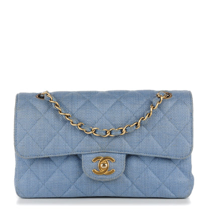 Chanel Tweed Quilted Small Double Flap Blue 1 of 13