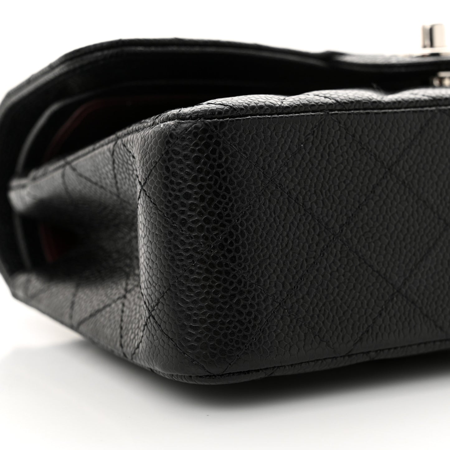 Caviar Quilted Small Double Flap Black