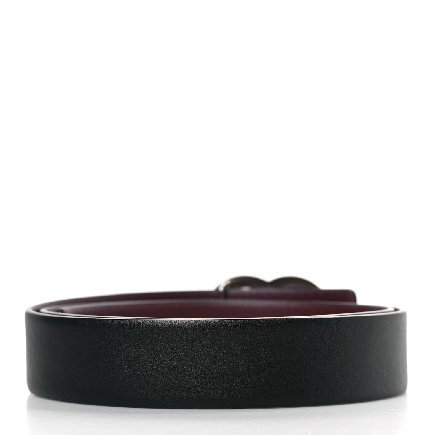 Chanel Calfskin CC Reversible Belt 85 34 Black Burgundy 3 of 6
