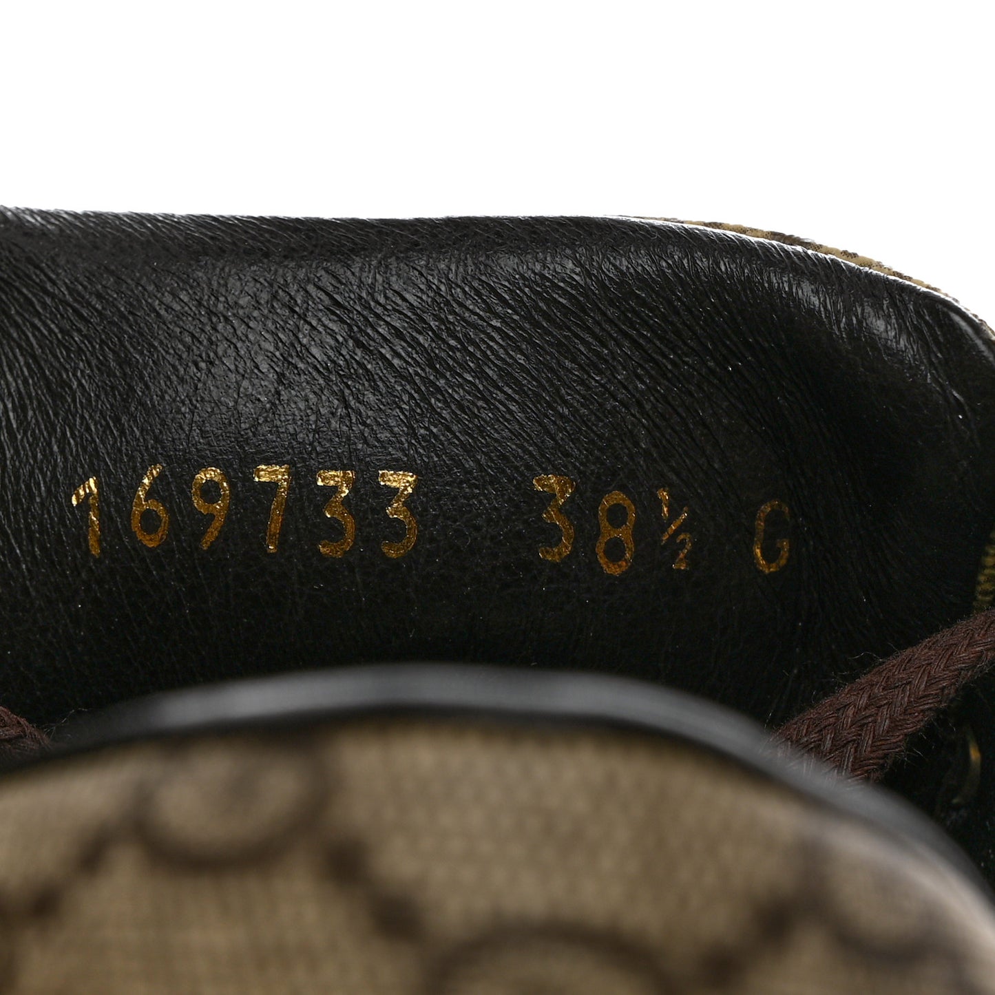GG Monogram Web Womens Script Sneakers 38.5 Brown