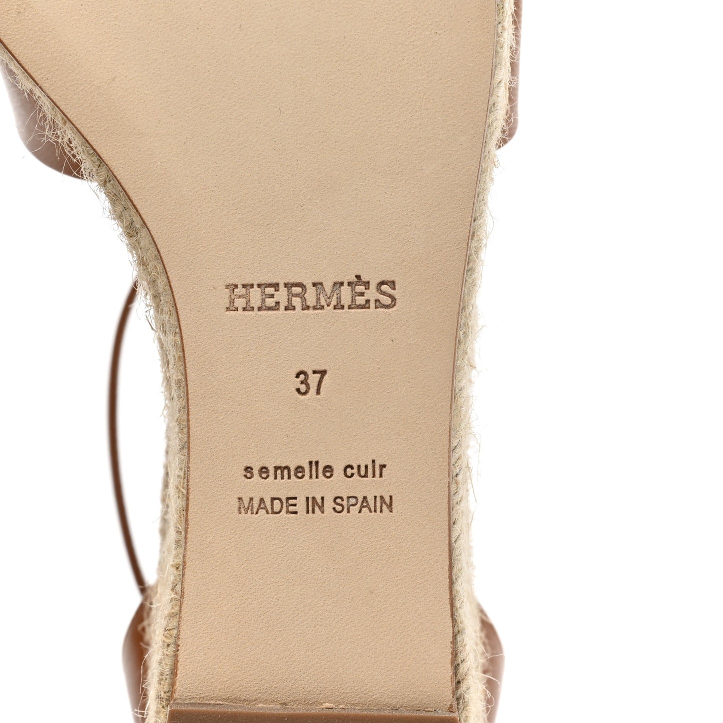 Goatskin Elda Espadrille Wedge Sandals 37 Natural