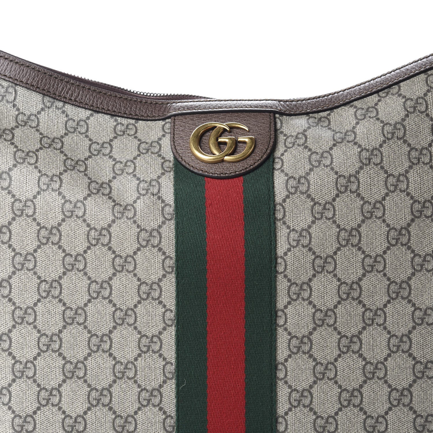 Gucci GG Supreme Monogram Web Ophidia Half Moon Hobo Brown 14 of 14