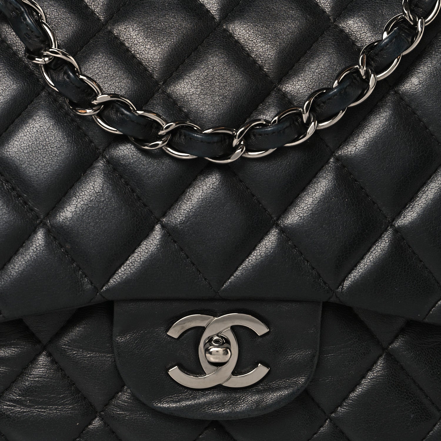 Chanel Lambskin Quilted Jumbo Single Flap Black 7 of 10
