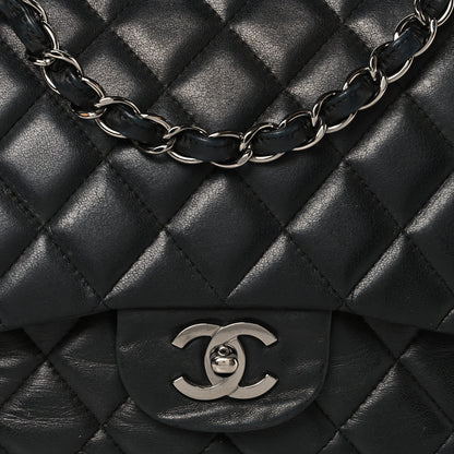 Chanel Lambskin Quilted Jumbo Single Flap Black 7 of 10