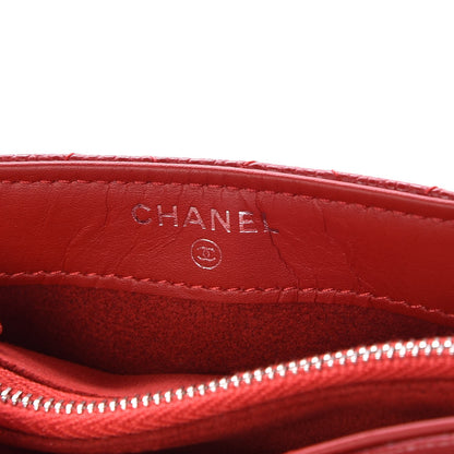 Chanel Caviar Quilted Mini Phone Holder Clutch Red 6 of 9