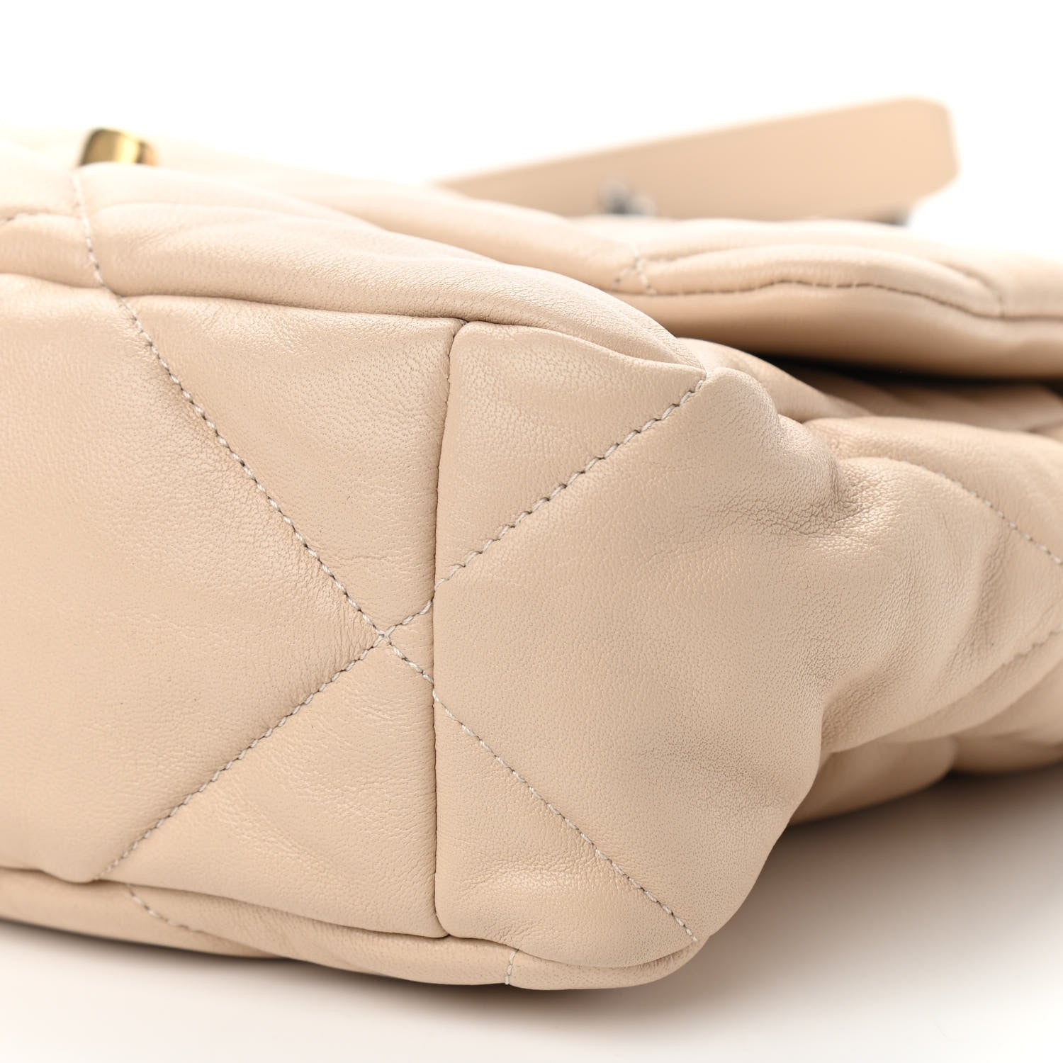 Chanel Lambskin Quilted Large Chanel 19 Flap Beige 10 of 13