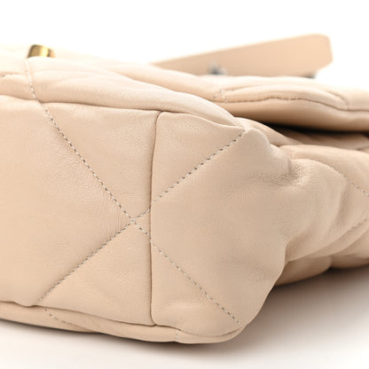 Chanel Lambskin Quilted Large Chanel 19 Flap Beige 10 of 13
