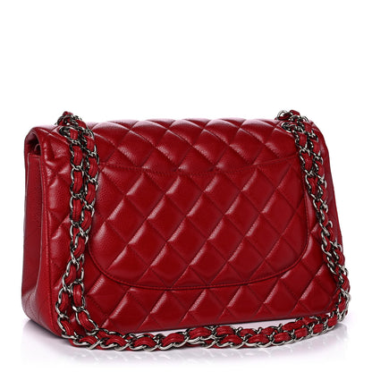 Chanel Caviar Quilted Jumbo Double Flap Dark Red 3 of 15