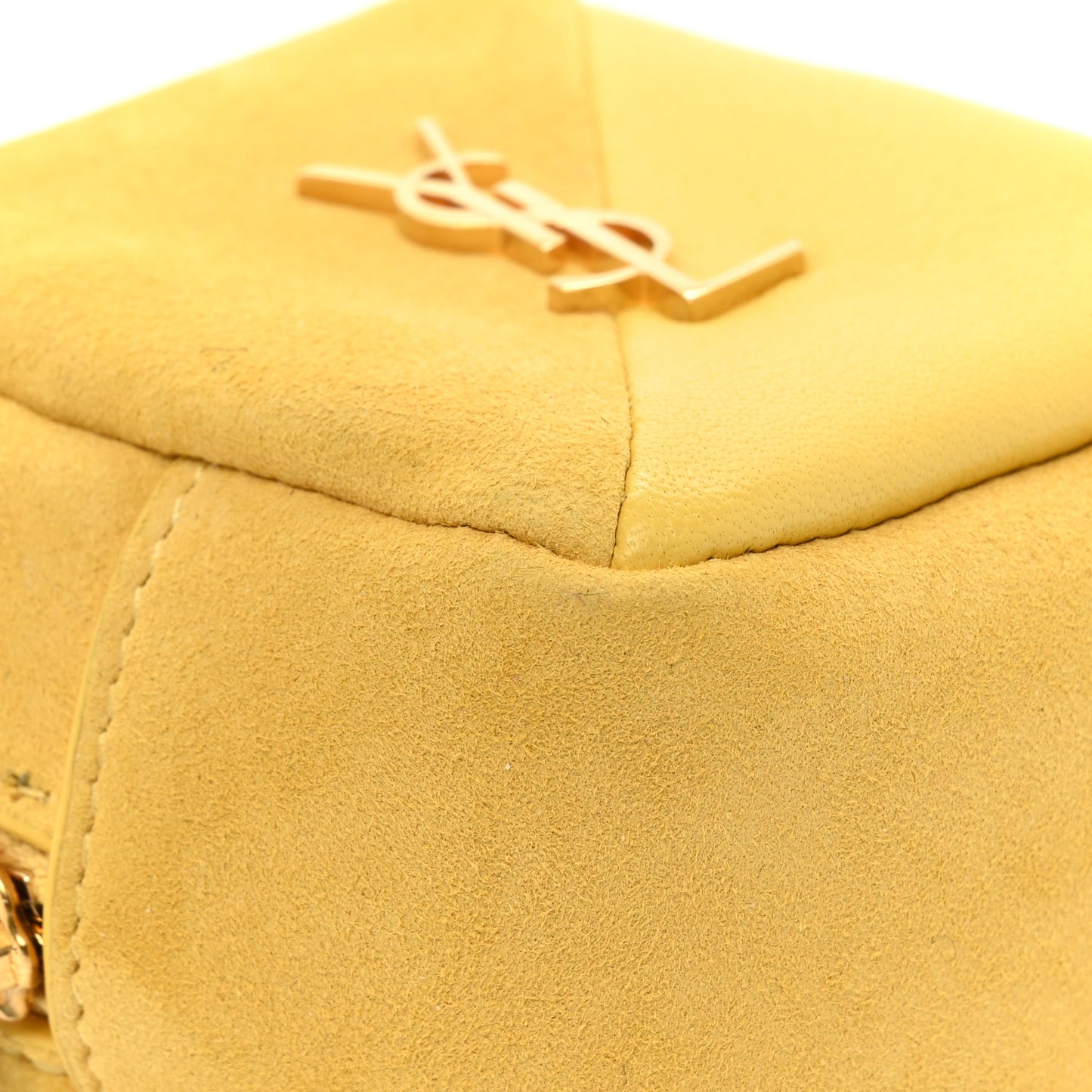 Suede Lambskin Jaime Cube Charm Keychain Sunflower