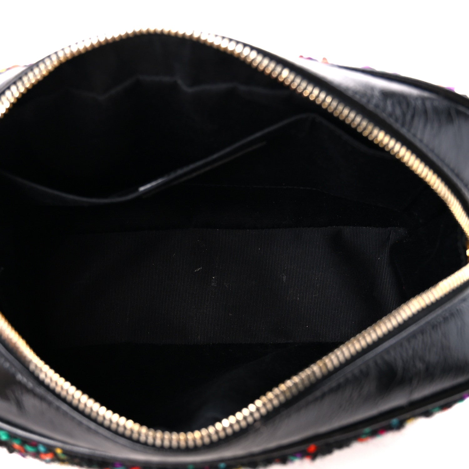 Saint Laurent Tweed Calfskin Monogram Lou Camera Bag Black 5 of 10