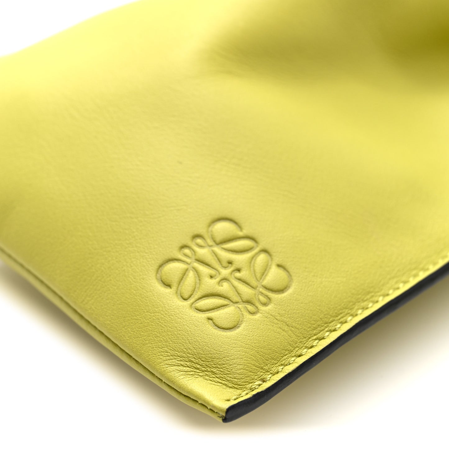 Calfskin Mini Drawstring Flamenco Knot Crossbody Pocket Bag Lime Green