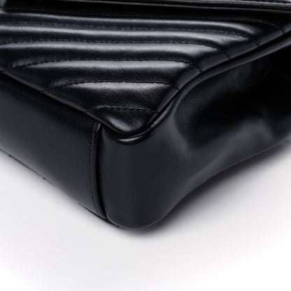 Saint Laurent Calfskin Matelasse Chevron Studded Monogram Medium College Bag Black 9 of 11