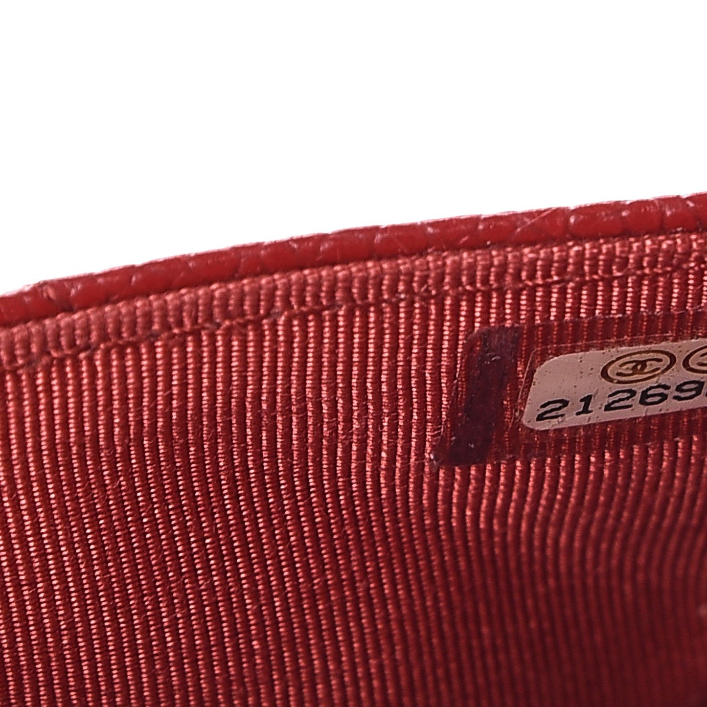 Caviar Quilted Wallet on Chain WOC Red