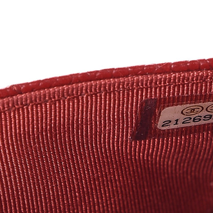 Chanel Caviar Quilted Wallet on Chain WOC Red 8 of 11