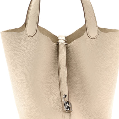 Hermes Taurillon Clemence Picotin Lock 22 MM Beton 8 of 11