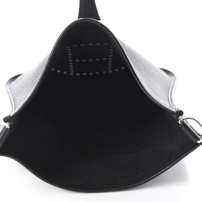 Hermes Taurillon Clemence Amazone Evelyne III PM Black White 5 of 11