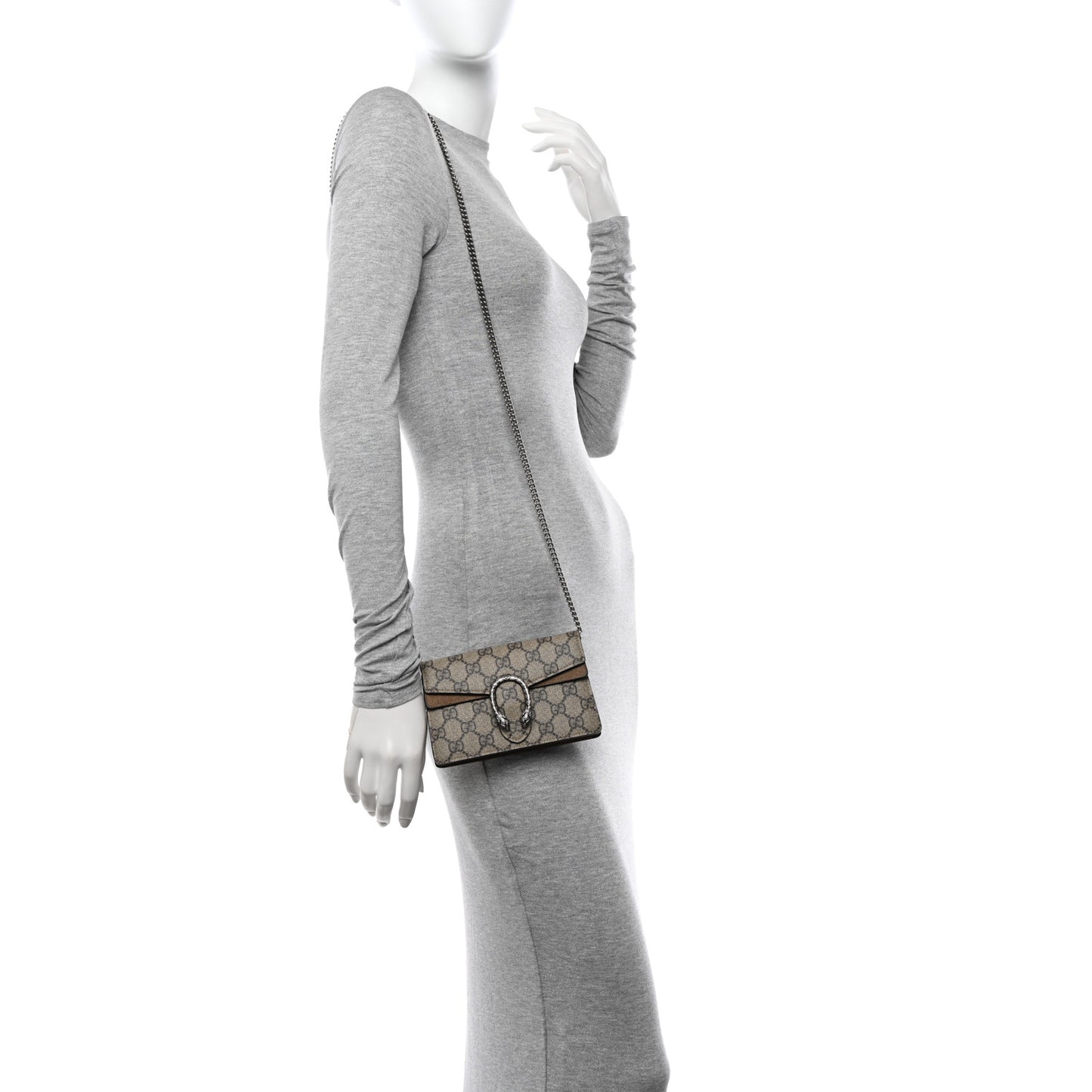 GG Supreme Monogram Super Mini Dionysus Shoulder Bag Taupe