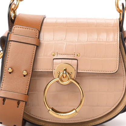 Chloe Calfskin Crocodile Embossed Small Tess Bag Nut 10 of 10